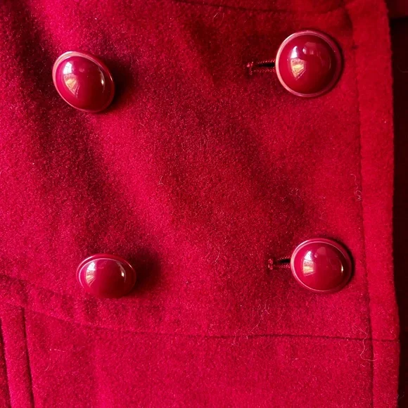 ORVIS Red Double Breasted Swing Coat‎ Wool Blend Vintage Luxury Feminine Cozy 8